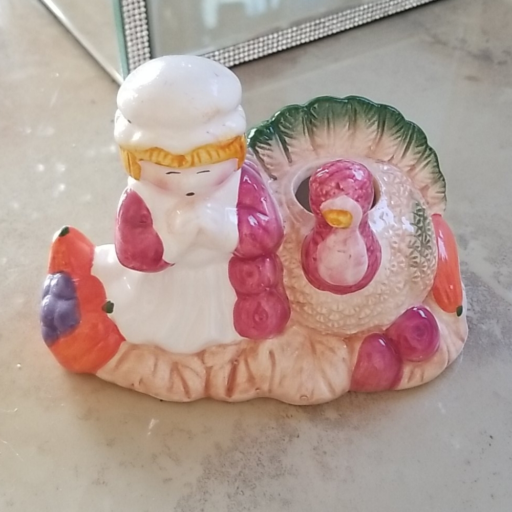 SALE! Vintage Pilgram/Turkey Candle holder
